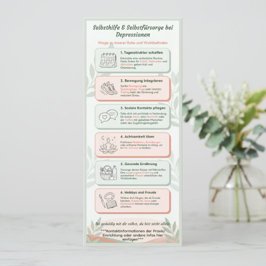 Infoblatt Depressionen für Klienten/Patienten 招待状 (スタンド正面)