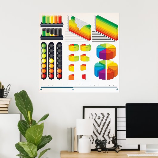 Infographic Elements and Data Visualization ポスター (ホームオフィス)