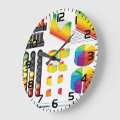 Infographic Elements and Data Visualization ラージ壁時計 (傾斜)