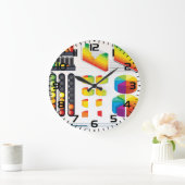 Infographic Elements and Data Visualization ラージ壁時計 (ホーム)