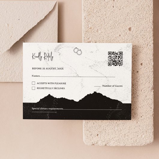 Informal Minimalist Black & White | QR Code RSVP
