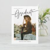 Informal Script Graduation Announcement Card  招待状 (スタンド正面)