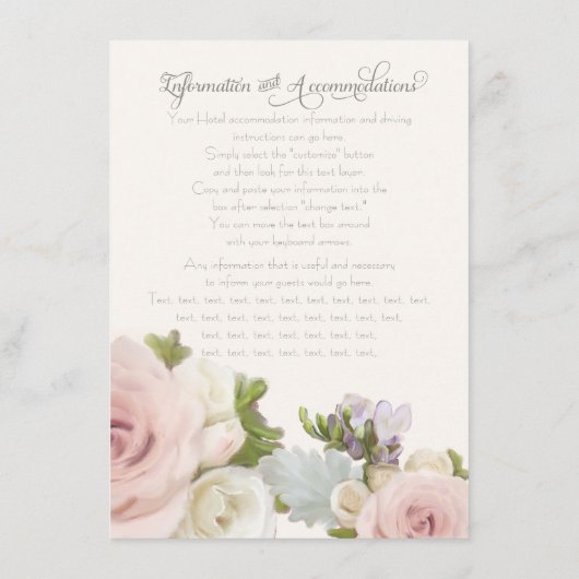 Information Driving宿泊フローラバラ エンクロージャーカード (裏面)