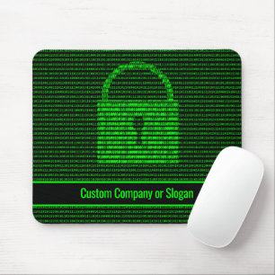 Information Securityバイナリコード(緑、黒) マウスパッド