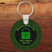 Infosecテーマ – 安全なデジタルデータ – 完全なカスタム キーホルダー (正面)