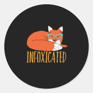 Infoxatedおもしろいキツネプリンのパーティーと飲無駄 ラウンドシール