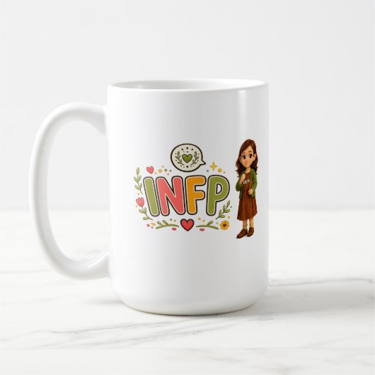 INFP — A Sonhadora Criativa コーヒーマグカップ (左)