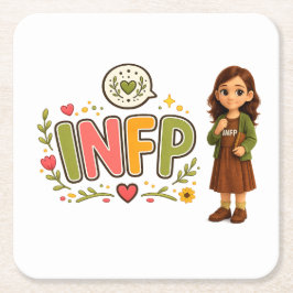 INFP — A Sonhadora Criativa スクエアペーパーコースター