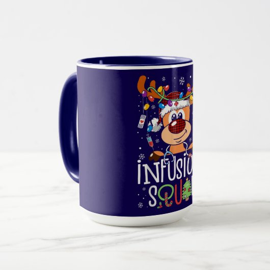 Infusion Squad Christmas – Festive Reindeer Design マグカップ (正面左)