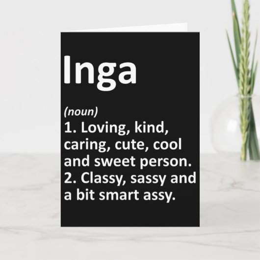 Ingaの定義 パーソナライズド 名前 楽しい バースデー G カード (正面)