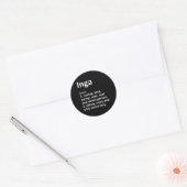 Inga Definition Personalized Name Funny Birthday G ラウンドシール (封筒)