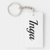 Inga schwarz weiß キーホルダー (正面)