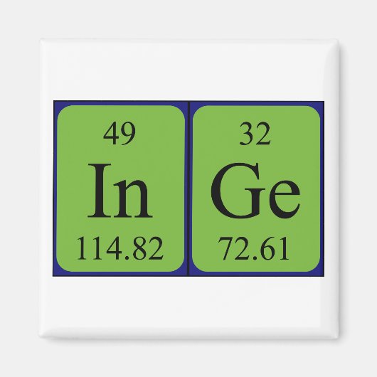 Inge周期テーブル名磁石 マグネット (正面)