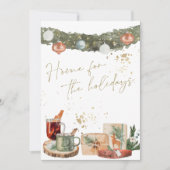 INGE水の色の暖かいホリデーギフトクリスマスカード 招待状 (正面)