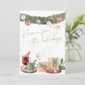 INGE水の色の暖かいホリデーギフトクリスマスカード 招待状 (スタンド正面)