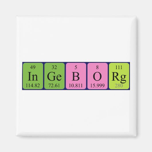 Ingeborg周期表名磁石 マグネット (正面)