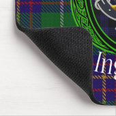 Inglis Scottish Clan Tartan and Crest  マウスパッド (コーナー)