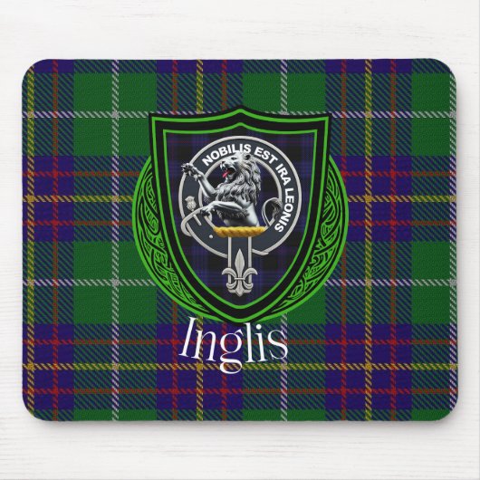 Inglis Scottish Clan Tartan and Crest  マウスパッド (正面)