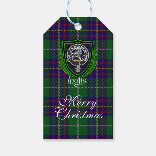 Inglis Scottish Clan Tartan & Crest ギフトタグ (正面)