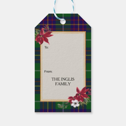 Inglis Scottish Clan Tartan & Crest ギフトタグ (裏面)