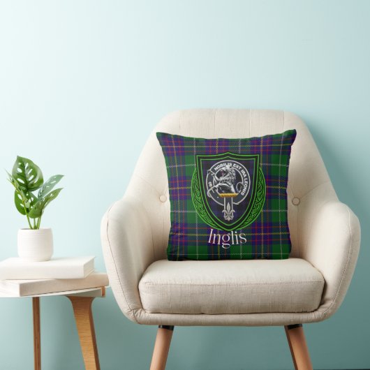 Inglis Scottish Clan Tartan & Crest クッション (椅子)
