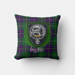 Inglis Scottish Clan Tartan & Crest クッション