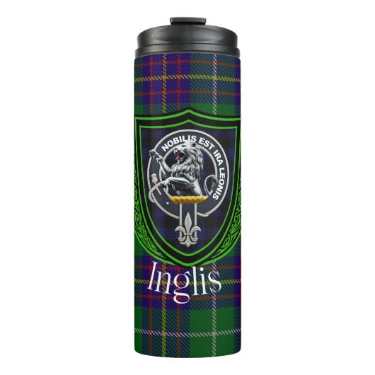 Inglis Scottish Clan Tartan & Crest タンブラー (正面)