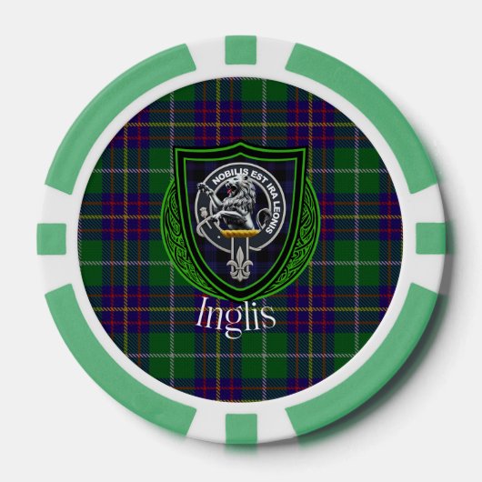 Inglis Scottish Clan Tartan & Crest ポーカーチップ (正面)