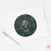 Inglis Scottish Clan Tartan & Crest ラウンドシール (封筒)