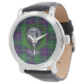 Inglis Scottish Clan Tartan & Crest 腕時計 (アングル)