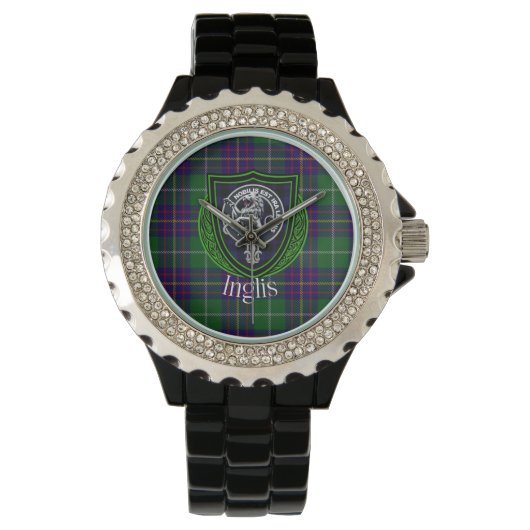 Inglis Scottish Clan Tartan & Crest 腕時計 (正面)