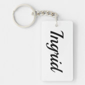 Ingrid schwarz weiß キーホルダー (正面)