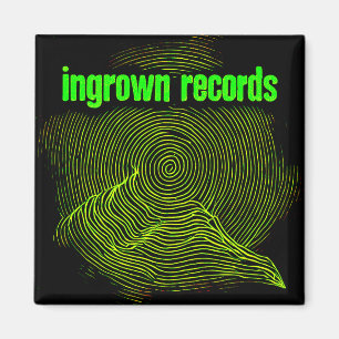 Ingrownレコード緑の木の切りスパイラル小 マグネット