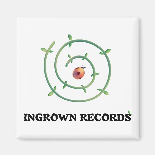 Ingrown Records Ladybug Magnet Square マグネット (正面)