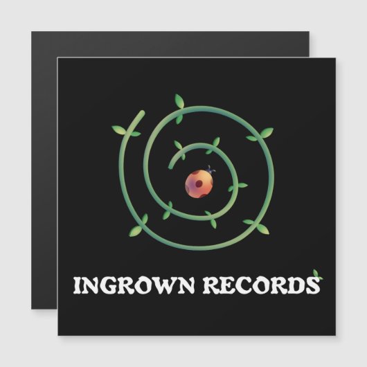 Ingrown Records Ladybug Spiral Magnet Card Black (正面/裏面)