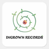 Ingrown Records Ladybug Sticker White スクエアシール (正面)