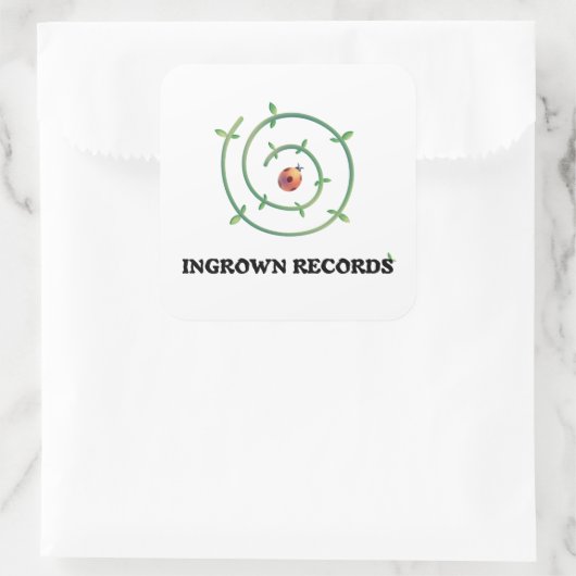 Ingrown Records Ladybug Sticker White スクエアシール (バッグ)