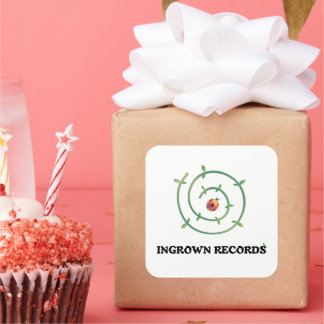 Ingrown Records Ladybug Sticker White スクエアシール