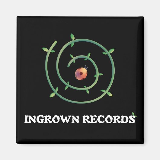 Ingrown Records Spiral Ladybug Black Magnet Small マグネット (正面)
