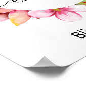 Inhaleエキシェールピンクの花ヨガ引用文 ポスター (角)