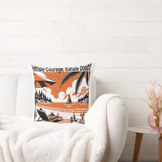 Inhale勇気Exhale疑い – マインドフル装飾用クッション クッション (ソファ)