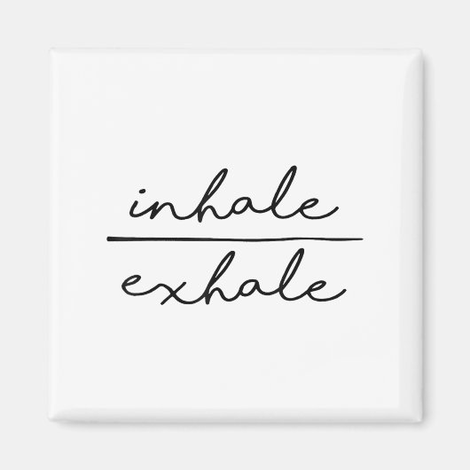 Inhale & Exhale Yoga Lover Women's Yoga Motiva マグネット (正面)