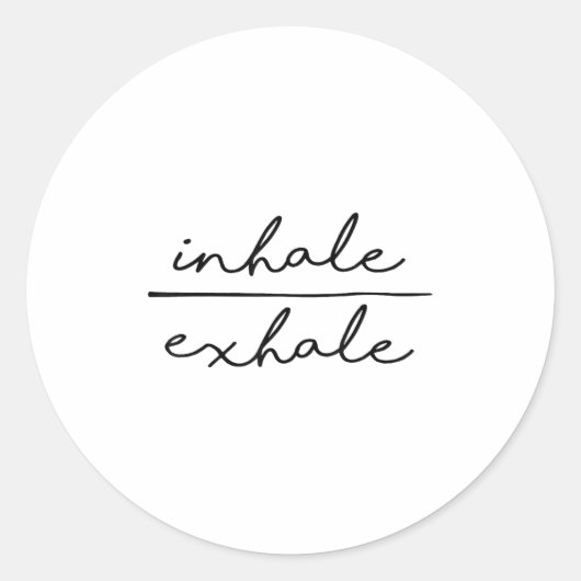 Inhale &amp; Exhale Yoga Lover Women's Yoga Motiva ラウンドシール (正面)