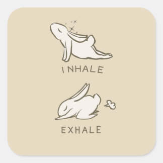 Inhale and exhale bunny スクエアシール