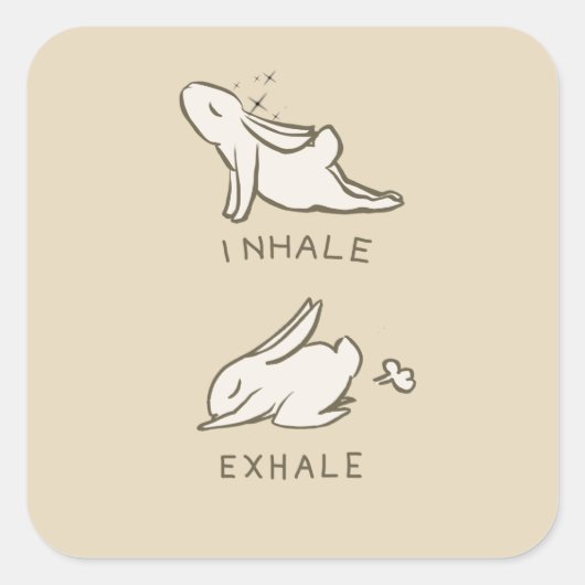 Inhale and exhale bunny スクエアシール (正面)