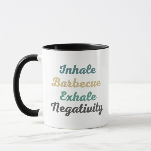 Inhale Barbecue Exhaleネガティブマグカップ マグカップ (左)