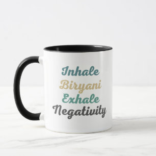 Inhale Biryani Exhaleネガティブマグカップ マグカップ
