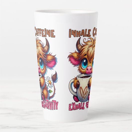 Inhale Caffeine Exhale Negativity  カフェラテマグ (正面)