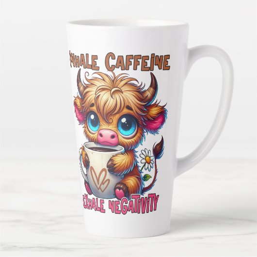 Inhale Caffeine Exhale Negativity  カフェラテマグ (右)