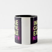 「Inhale Caffeine, Exhale Negtivity」（カフェインを吸い込み、陰性を ツートーンマグカップ (中央)
